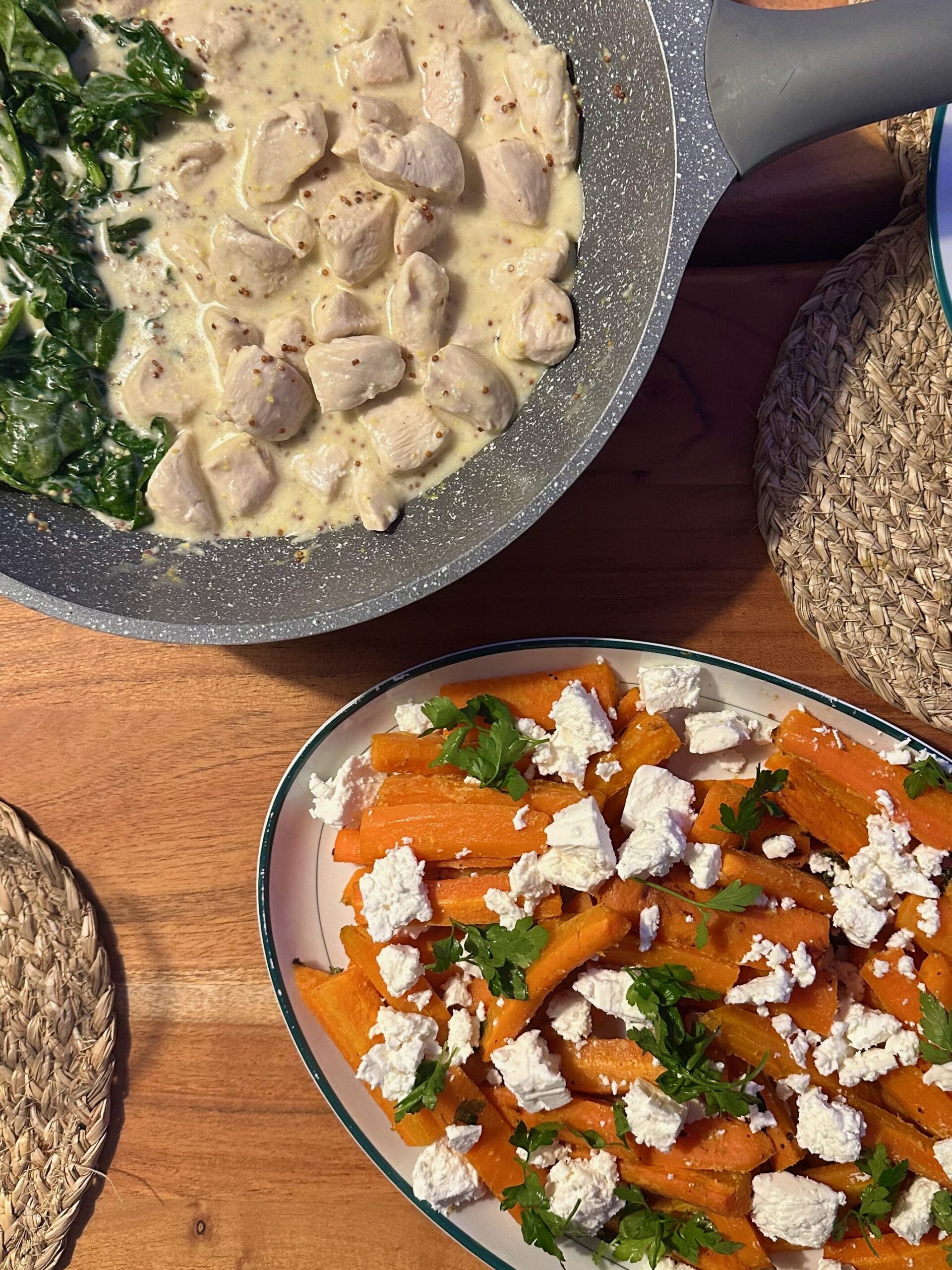 carottes au four 
poulet curry
idée de recette
